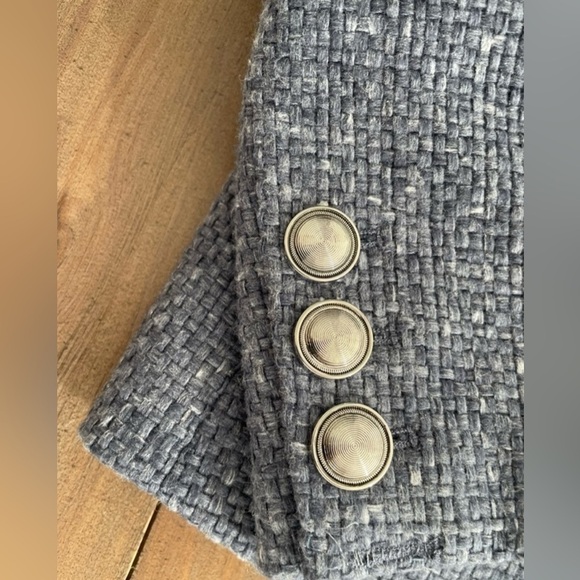 L’Agence Kenzie double breasted blazer jacket in blue melange - Picture 8 of 9